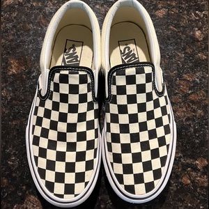 Checkerboard Vans Slip Ons Women's 7.5 Like New